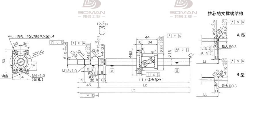KURODA GP1505DS-BALR-0400B-C3F 黑田精工丝杆底座