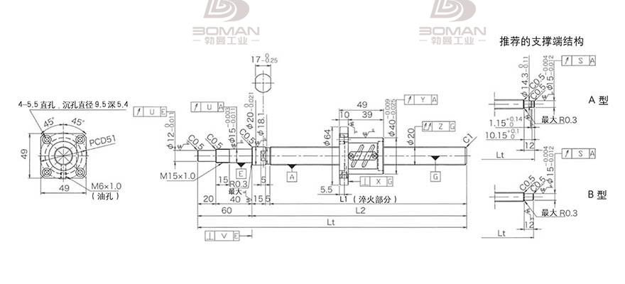 KURODA GP2004ES-AALR-0605B-C3S 黑田精工丝杆怎么安装