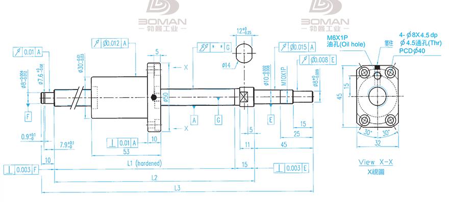TBI XSVR01210B1DGC5-280-P1 tbi滚珠丝杠尺寸
